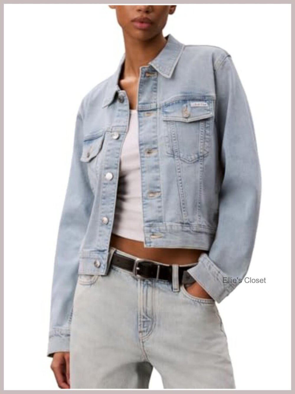 Classic Denim Trucker Jacket Cotton Stretch Button Front